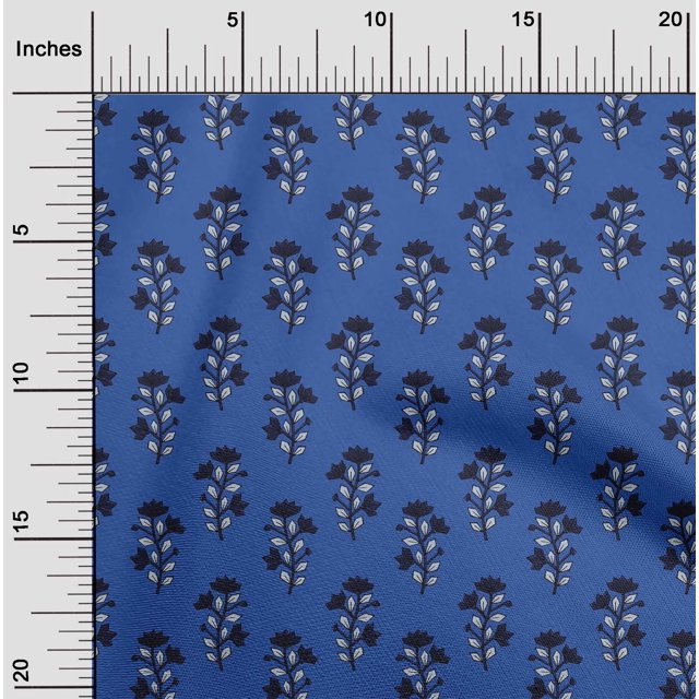 oneOone Tissu en Coton Flex Feuilles & Floral Imprimé 1 Yard 40 Pouces de Large