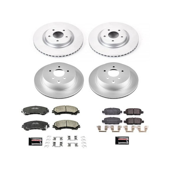 Front and Rear Brake Pad and Rotor Kit - Compatible with 2014 - 2024 INFINITI Q50 2015 2016 2017 2018 2019 2020 2021 2022 2023