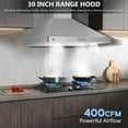 thumbnail image 2 of Faitaliicy 30" Wall Mount Range Hood Stainless Steel Kitchen Ceiling Chimney-Style Stove Vent With 3-Speed ​​Exhaust Fan Led Lights Permanent Filter, 2 of 8