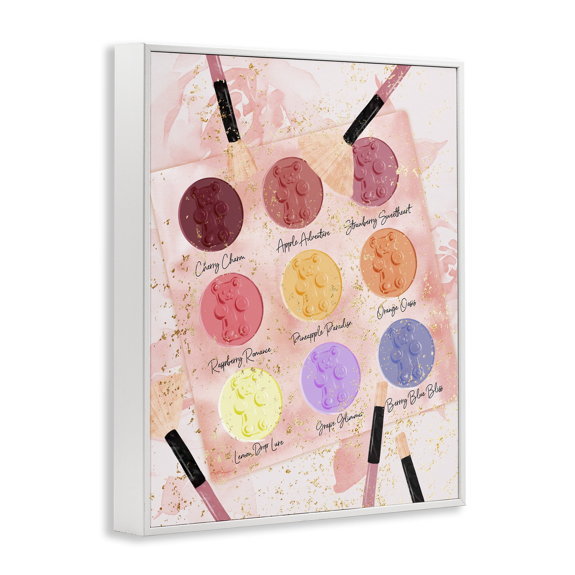 Stupell Industries Eyeshadow Makeup Palette Beauty & Fashion Painting White Framed Art Print Wall Art, 11 x 14
