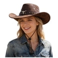 thumbnail image 4 of OJSFQUFP Cowboy Hat for Women and Men with Shapeable Wide Brim Cattleman Western Hats for Cowboys, 4 of 8