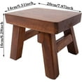 thumbnail image 2 of Handcrafted Solid Wood Step Stool For Kids And Adults, Solid Elm Wood Sturdy And Durable Wooden Step Stool With Waterproof Finish For Multiple Use Scenarios In Dark Coffee, 2 of 5