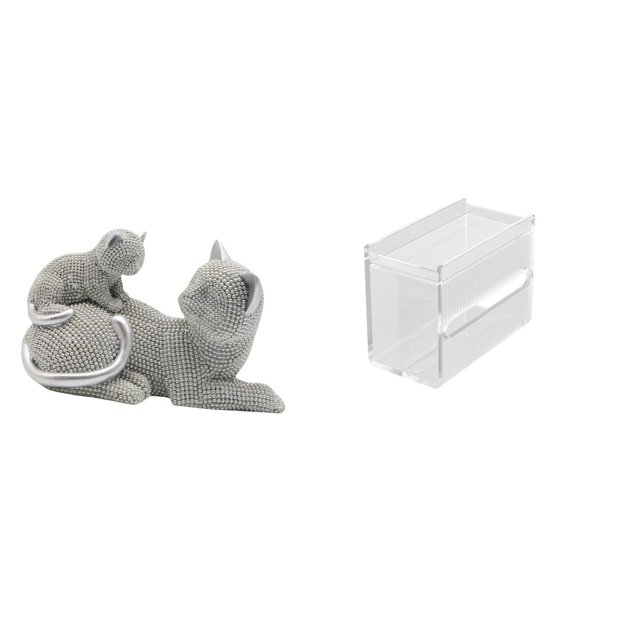 Escultura de gato de acrílico, adorno de mesa, artesanía, figura decorativa, estatua de animal, dispensador de toallas de papel, caja de almacenamient