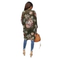 thumbnail image 2 of Floral Printing Women Open Front Irregular Casual Chiffon Cardigan Tops, 2 of 4