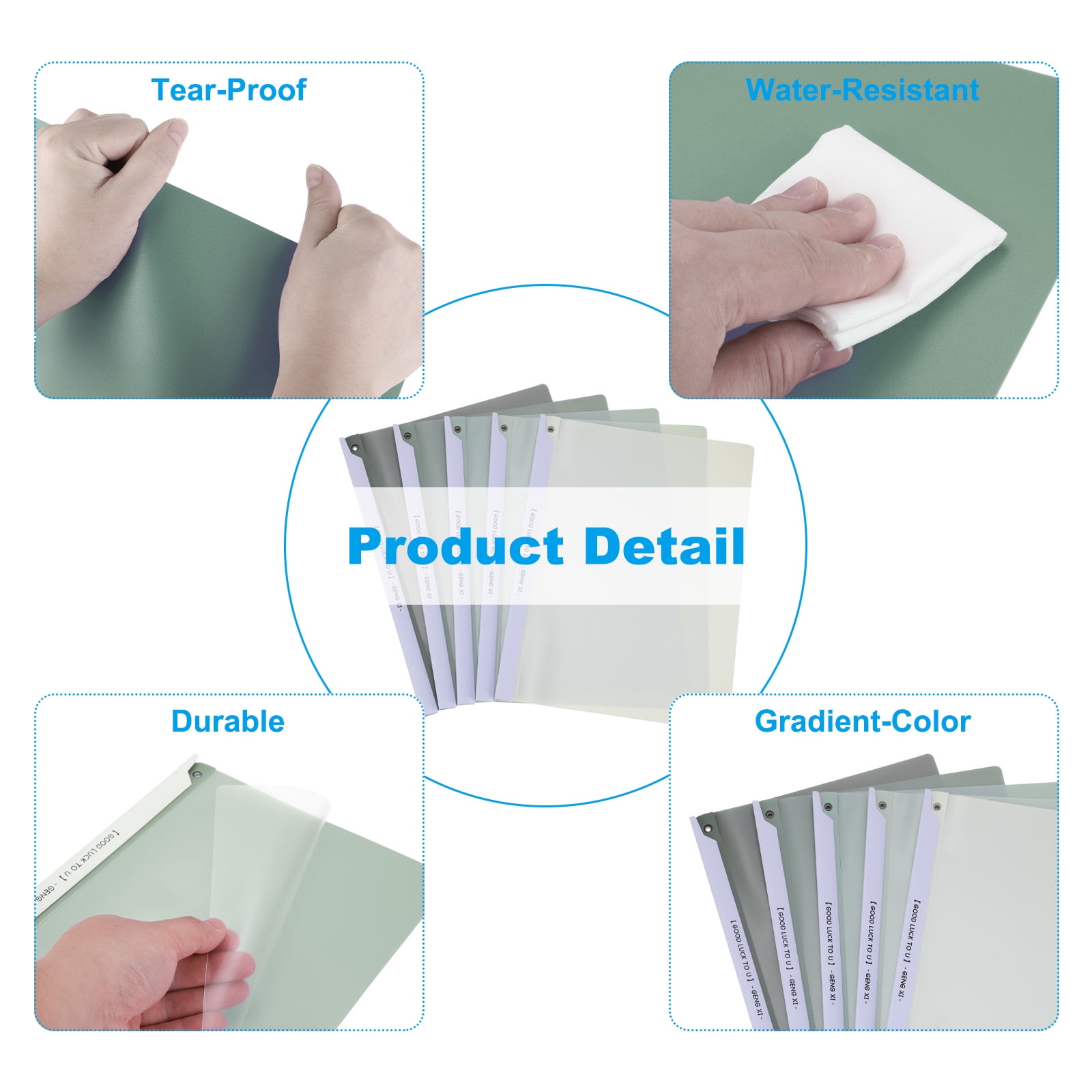 Uxcell Clear Uxcell Plastic Folders with Full-Edge Swing Clip, 10 Pcs Portfolio Folders, Green