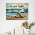 thumbnail image 4 of Sea Turtle Wall Art Beach Coast Scenery Pictures Wall Decor Just Have Faith Canvas Painting Print Artwork Modern Home Decor Framed for Living room Bedroom Bathroom Office 12"X16", 4 of 6