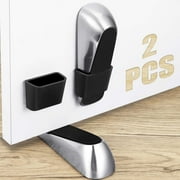 LUIISIS 2Pcs Strongest Door Stoppers, Heavy Duty Door Wedge Stopper with 2 Door Stopper Wall Protector Holders for Any Door, Any Smooth Floor