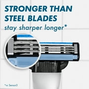 Gillette Mach3 3D Mens Manual Razor Handle and 2 Blade Refills, Silver