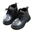 thumbnail image 3 of BOBOGOJP Girls Winter Boots Toddler Girl Boots Warm Sparkle Sequin Outdoor Non-Slip Snow Boot for Little kids Black for Size 7, 3 of 5