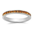thumbnail image 4 of CHOOSE YOUR COLOR Eternity Champagne CZ Ring .925 Sterling Silver Band Yellow Female Size 11, 4 of 4