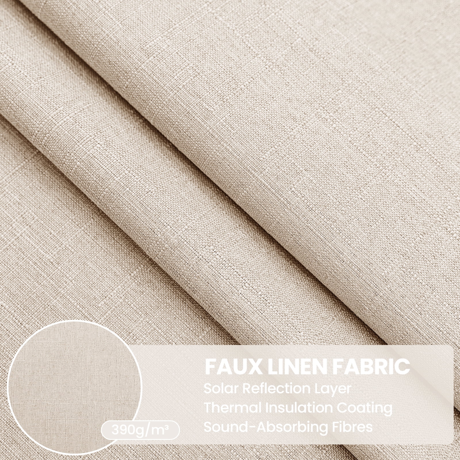 JIATER Blackout Curtains,52 x 72 inch Blackout Curtains Set of 2 for Bedroom Living Room,Thermal Insulated Room Darkening Drapes with Grommet,Beige