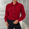thumbnail image 2 of Tqcoqu Corduroy Jacket for Women, Long Sleeve Button Down Cropped Jacket, Dressy Casual Lightweight Crop Shackets with Pockets, Fall Winter Outwear,2026 Fashion Outfit, 2 of 10