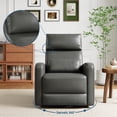 thumbnail image 4 of Adult Recliner Chair, 360 Swivel Rocker Sofa with Adjustable Backrest and Footrest, Faux Leather Wingback Armchair with Hidden Pull Tabs for Living Room, Gray, 4 of 9