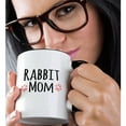 thumbnail image 2 of 3dRose, Rabbit Mom - for female bunny rabbit lovers and girl pet owners - with girly pink paw prints, 11oz Two-Tone Black Mug, 2 of 7