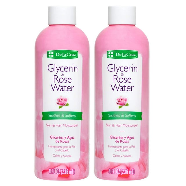 Tónico e hidratante facial Rosewater De La Cruz 236 ml x2