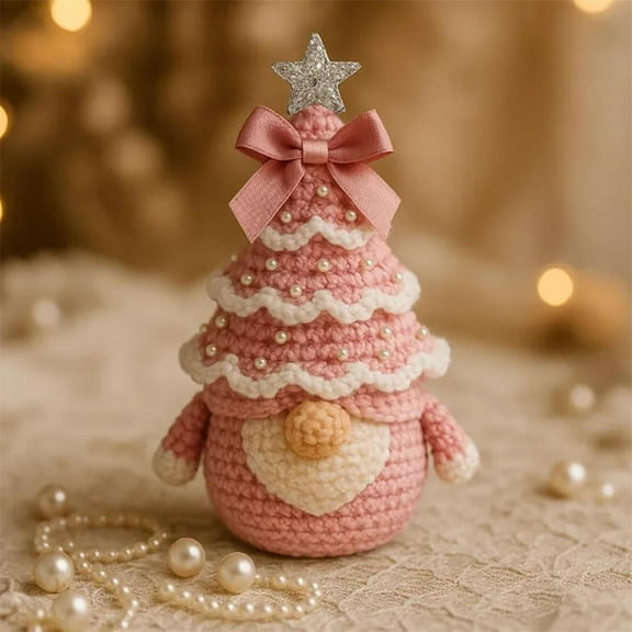 WEGFTDUOP Crochet Christmas Tree Gnome Kit Beginner Crochet Gnome Tree Beginners DIY For Adult Kits Christmas Holiday Products
