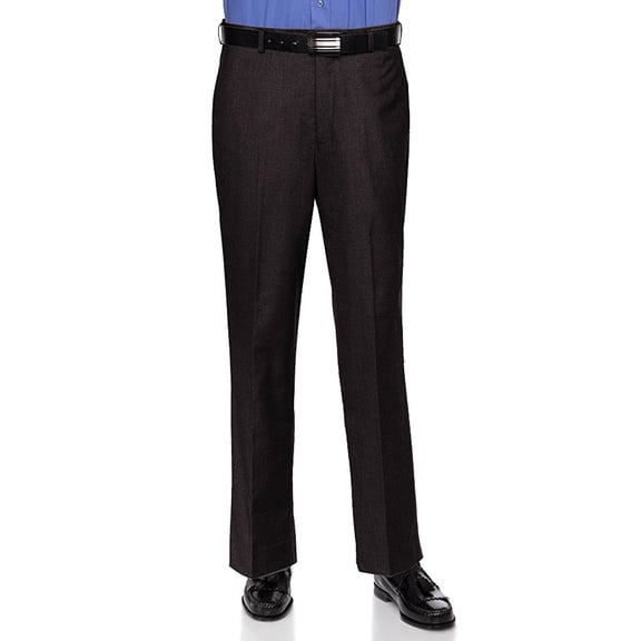 rgm mens slim fit dress pants flat-front - modern formal business wrinkle free no iron coffee 42w x 32l-slim