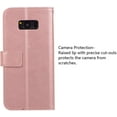 thumbnail image 6 of Wallet Case for Samsung Galaxy S8 Plus, 5 Card Slots Magnetic Closure Zipper Pocket Handbag PU Leather Flip Case with Wrist Strap TPU Kickstand Cover for Samsung Galaxy S8 Plus - Rose Gold, 6 of 7