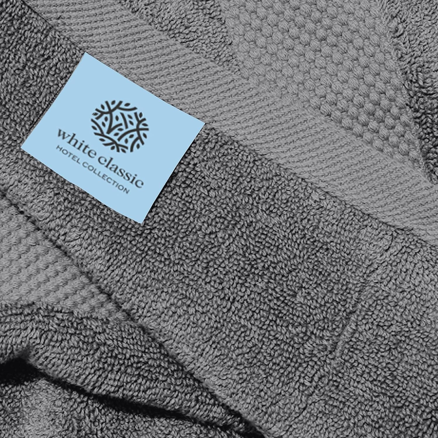 General Luxury Light Gray Hand Towels - Soft 100% Turkish Cotton | Highly Absorbent Hotel spa Bathroom Towel Collection | 16x30 Inch | Set of 6