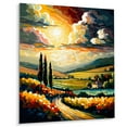thumbnail image 2 of Designart "Sun Rays Through Clouds I" Landscape Mountains Metal Wall Art, 2 of 5
