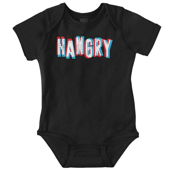 Hangry Food Lover Hungry Angry Mad Romper Boys or Girls Infant Baby Brisco Brands 12M