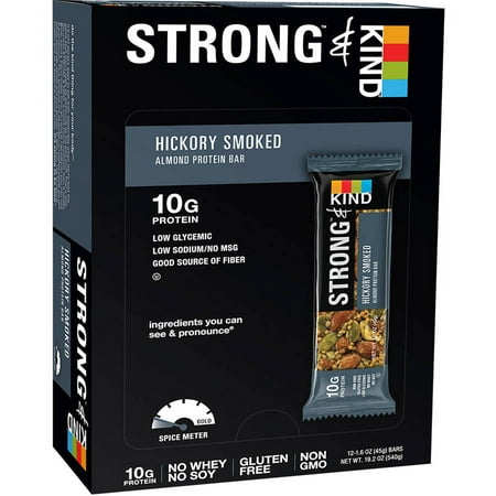 Strong & KIND Barres de protéines, Hickory fumé, 1,6 oz, 12 Count