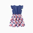 thumbnail image 2 of PatPat Girl Dresses Americana Independence Day Ruffled Flutter Sleeve Summer Outfits Sizes 5-12, 2 of 7