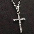 thumbnail image 2 of K-KED 925 Silver Crystal Cross Pendant Chain Necklace Womens Mens Delicate Jewelry Choker Cheap-Silver, 2 of 9
