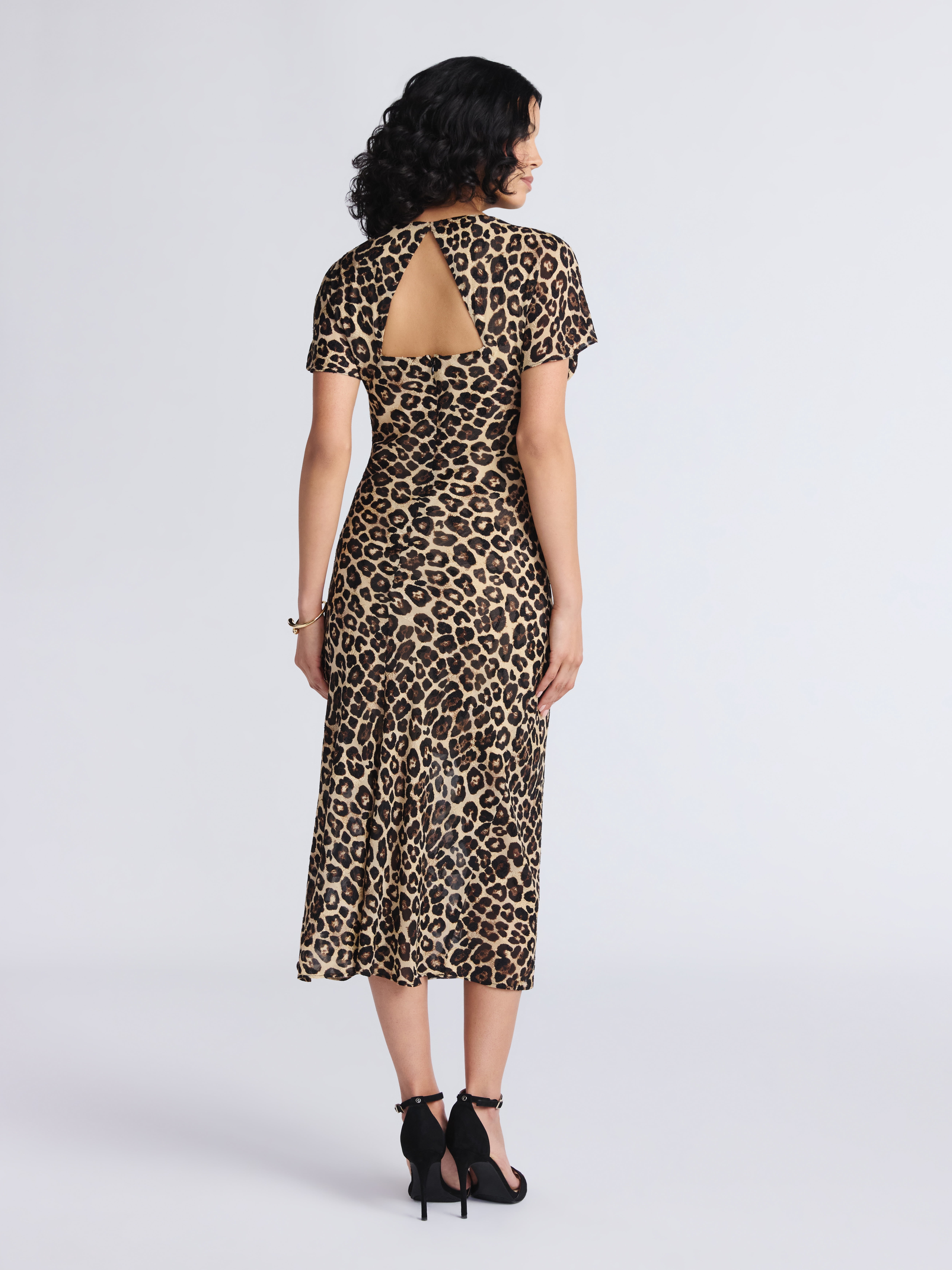 Sofia by Sofia Vergara Women's and Women's Plus  Bias Cut Midi Dress with Short Sleeves, Mid Calf Length, Sizes XS-4X