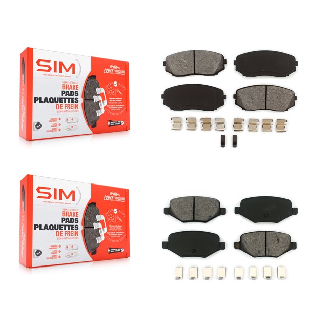 SIM Front Rear Semi-Metallic Brake Pads Kit for Car Ford Edge Lincoln MKX KSM-100096