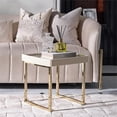 thumbnail image 2 of Michael Amini Lisbon Side Table - Silken Matte Cream, 2 of 9