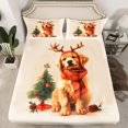 thumbnail image 2 of Homewish Lovely Puppy Dog Full Size Sheets,Rustic Pine Cone Bed Sheets,Chic Christmas Tree Sheet Sets For Girl Boys,Luxury Bedroom Decor,4-Piece, 2 of 7