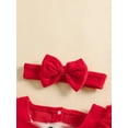 thumbnail image 4 of Okbabeha Newborn Baby Girl Christmas Outfit Clothes 0 3 6 9 12 18 24Month Velvet Romper Dress one-piece Bodysuit Xmas Dress Winter, 4 of 8