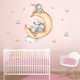 thumbnail image 4 of Un conjunto de conejos en la luna, nubes, estrellas, pegatinas de pared decorativas., 4 of 5
