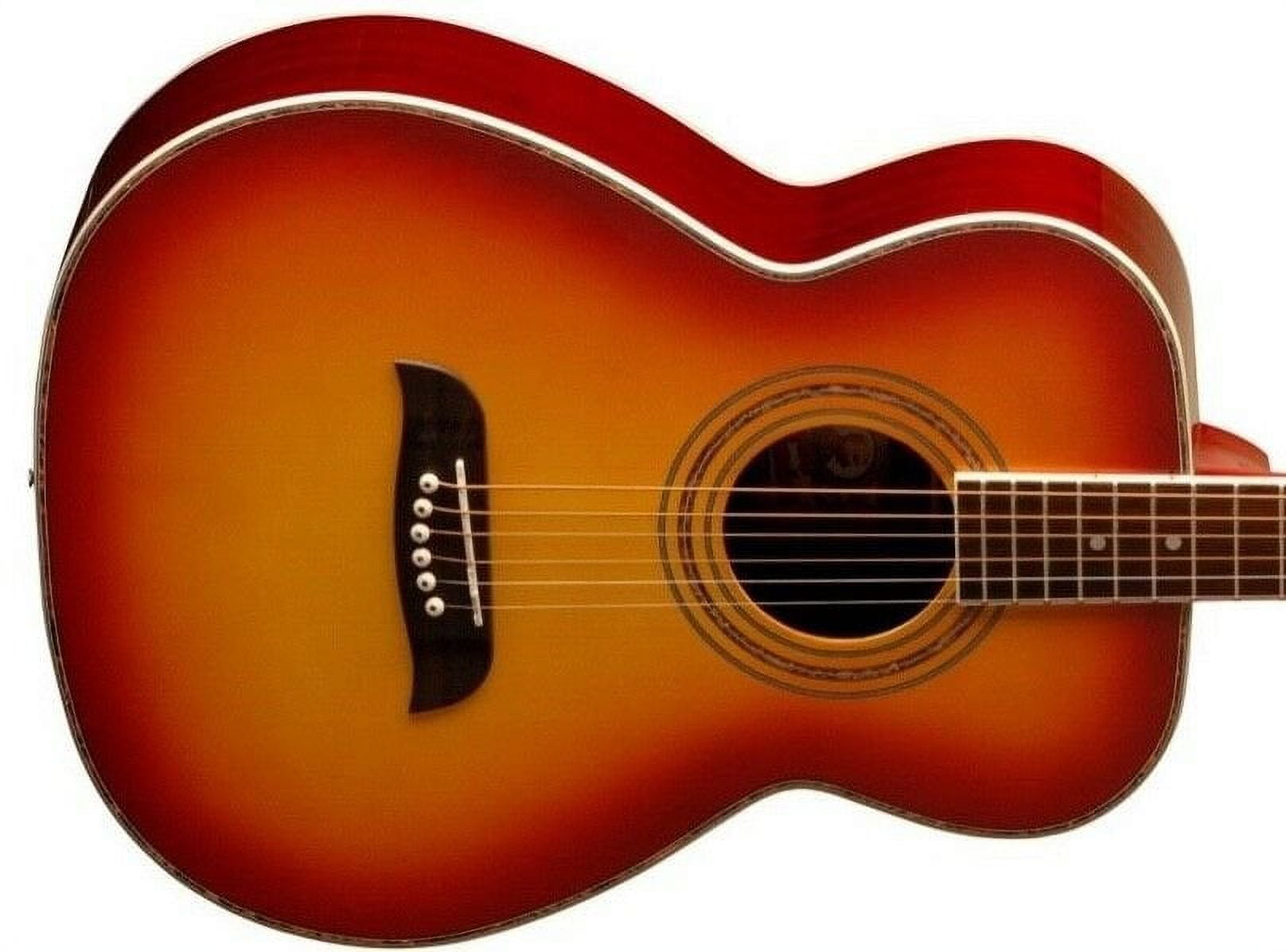 Oscar Schmidt OF2 Folk Acoustic Guitar. Cherry Sunburst
