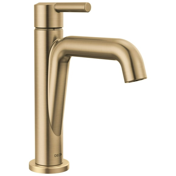 DELTA FAUCET Nicoli Gold Bathroom Faucet, Single Hole Bathroom Faucet, Single Handle Bathroom Faucet, Champagne Bronze 15849LF-CZ