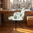 thumbnail image 3 of ZIATUBLES Monstera Areca Palm Print Curved Back Dining Chair Slipcover Stretchable Swivel Bar Stool Cover with Backs Removable Accent Vanity Desk Chair Protector Home Living Room Decor, 3 of 7