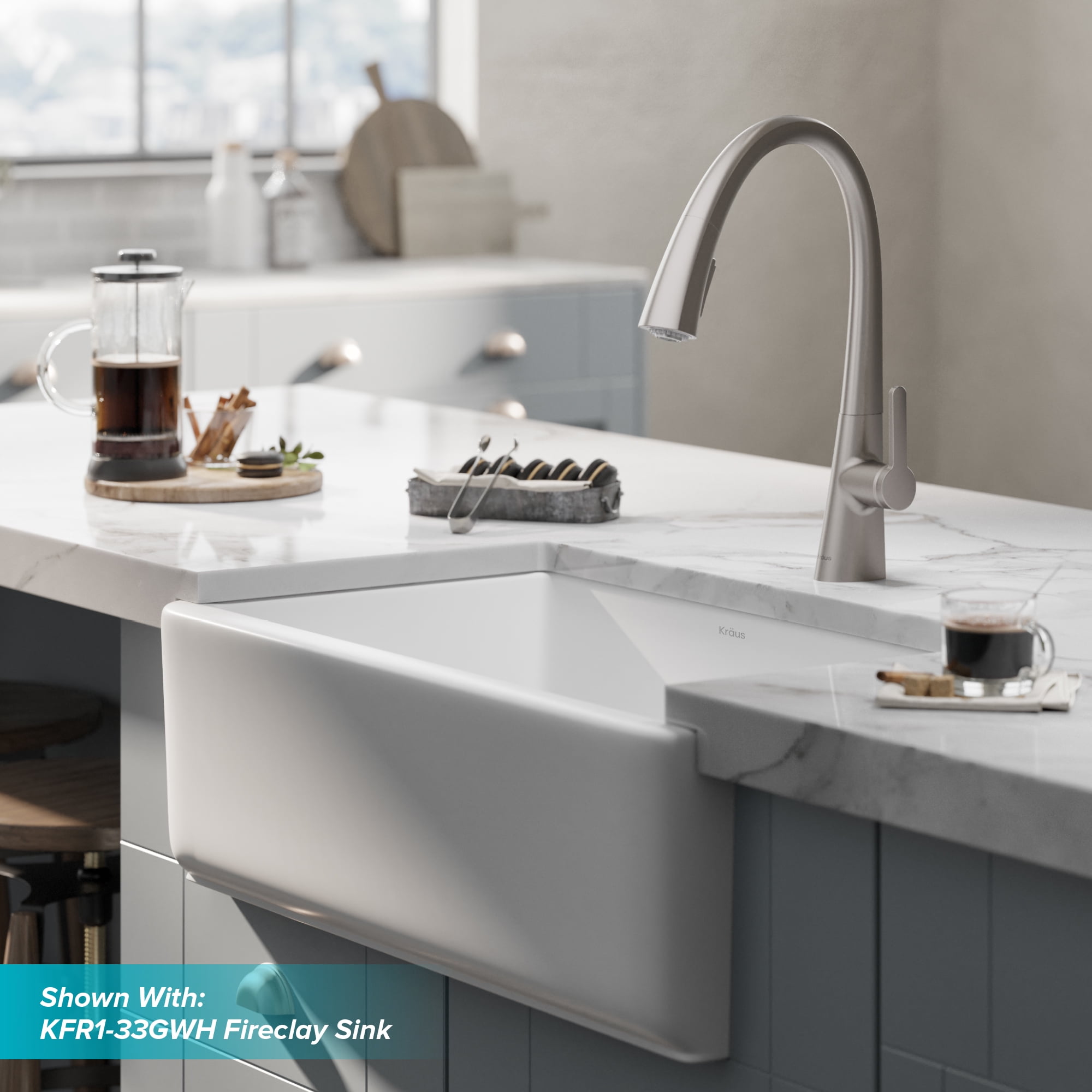 Kraus Nolen Spot Free Stainless Steel Finish Dual Function Pull-Down Kitchen Faucet