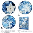 thumbnail image 3 of Designart "Coastal Tiles Collage in White and Blue II" Abstract Framed Wall Art - Modern White Abstract Botanicals Living Room Framed Canvas Art, 3 of 6