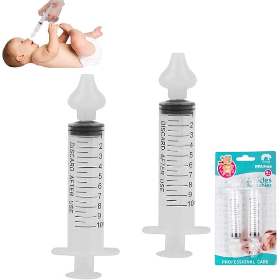 Nasal Irrigator for Baby,Syringe Nasal Irrigator,10ml Nasal Irrigator Portable Infant Nose Cleaner Nose Aspirator for Baby Fast All Natural Relief-Nasal Irrigation/Nasal Spray/Nasal Hygiene (2 PCS)