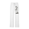 thumbnail image 4 of Penkiiy Mens Linen Drawstring Pants Elastic Waist Lightweight Trouser Loose Plus Size Trouser Fashion Beach Pockets Pant S White, 4 of 4