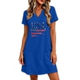 thumbnail image 2 of QUNYINEY Short Sleeve Dresses for Women Summer Independence Day Mini Patriotic T-Shirt Dress Loose Fit with Pockets Casual V Neck Dresses, 2 of 9