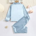 thumbnail image 4 of 18 Month Girl Pajamas Multi Pack Summer Clohtes for Teen Girls Cute Preppy Bow 𝙋ajamas Set Silk Button Down Short Sleeve Shirt and Shorts Set 3-13 Years, 4 of 7