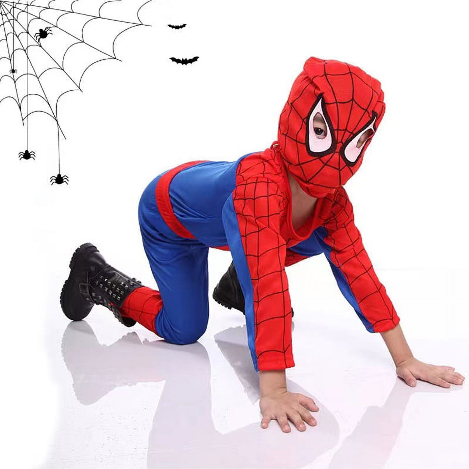 Superhero Costume Clothes Child Fancy Dress Up Kids Boys Juniors Halloween Cosplay Outfits M