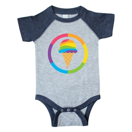 

Inktastic Rainbow Ice Cream Gift Baby Boy or Baby Girl Bodysuit