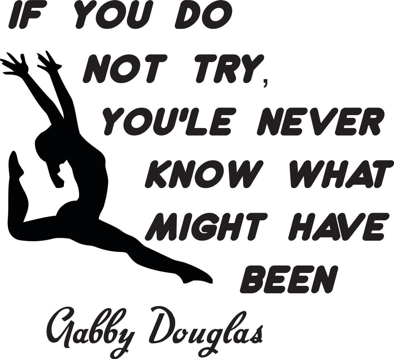 Sticker 16"x12" Gabby Douglas Gymnastic QuoteChampions Vinyl Wall Decal 