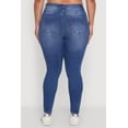 thumbnail image 5 of Womens Plus Size WAX High Waisted Distressed Skinny Jeans, 5 of 5
