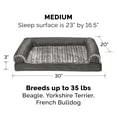 thumbnail image 5 of FurHaven Pet Products Luxe Fur & Performance Linen Memory Top Sofa Pet Bed for Dogs & Cats - Charcoal, Medium, 5 of 13