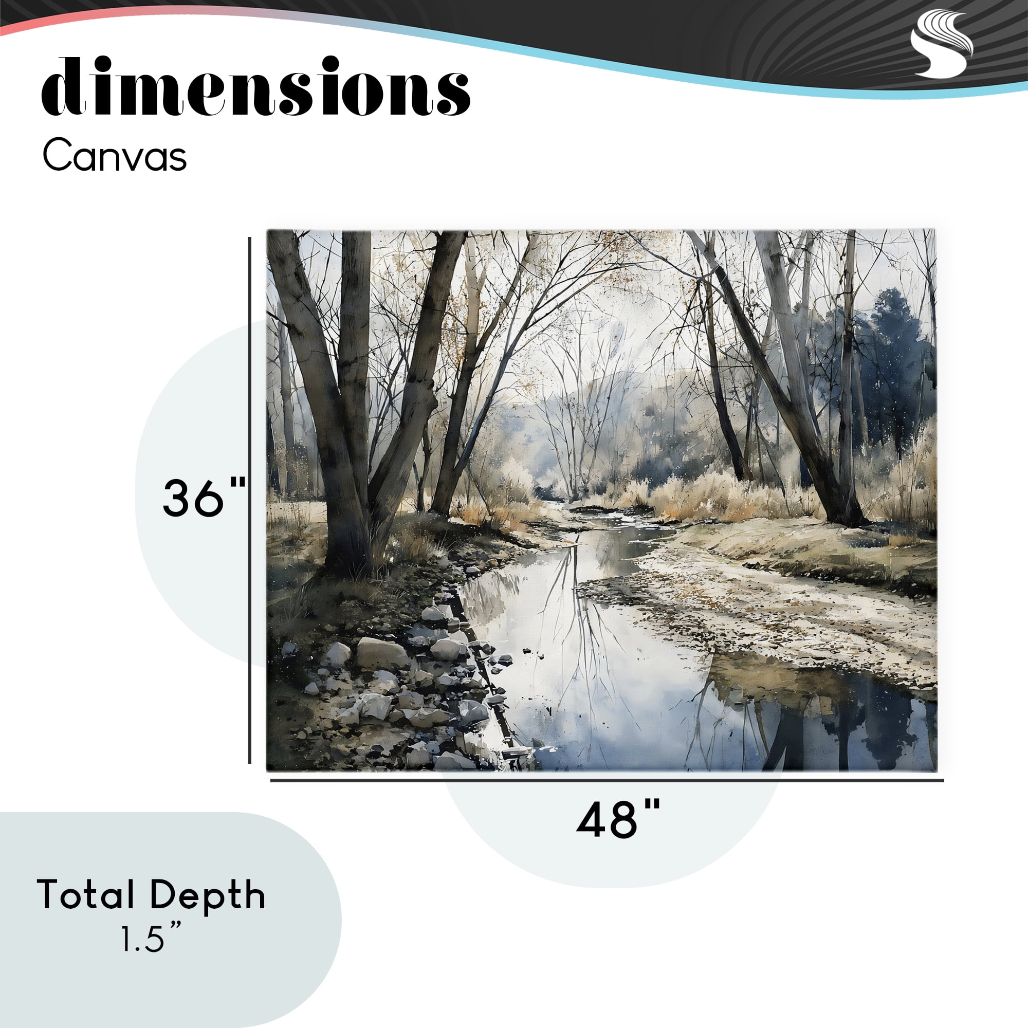 Stupell Industries Serene Reflections at Autumn Creek Canvas Wall Art, design by Franklyn Gregory