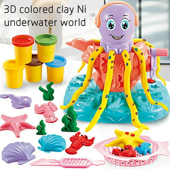 Dianli up to 60% off Gifts Ocean Cuttlefi- Colorful Mud Set, Tool Set, Parent-child Interactive Toys That Help Children Understand Sea Crab、 Cuttles, Seashells, Aquatic Plants, And Experi Deals